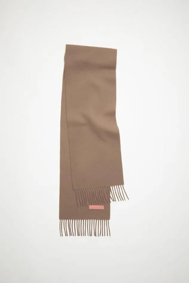 Acne Studios Wool Scarf Pink Label 8211 Narrow Warm Beige Women Scarves