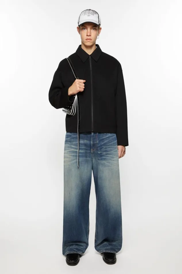 Acne Studios Wool Zipper Jacket Black Men Outerwear