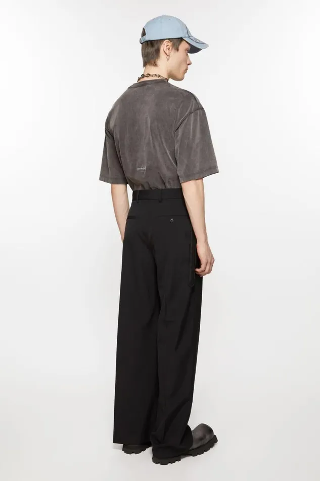 Acne Studios Wrap Over Trousers Black Men Trousers Acne Studios Wrap Over Trousers Black Men Trousers