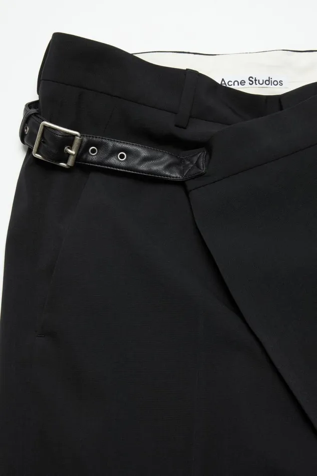 Acne Studios Wrap Over Trousers Black Men Trousers Acne Studios Wrap Over Trousers Black Men Trousers