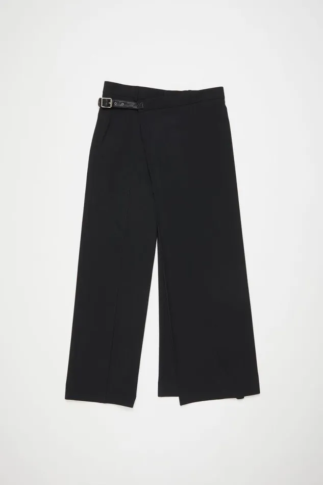 Acne Studios Wrap Over Trousers Black Men Trousers Acne Studios Wrap Over Trousers Black Men Trousers
