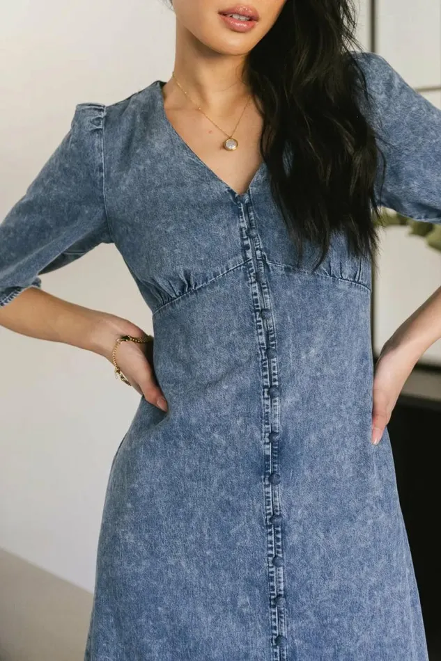 Alayna Button Up Dress Medium Wash Women Bohme Dresses