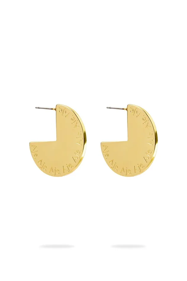 Alethia Logo Earring Gold Women Aje Jewelry