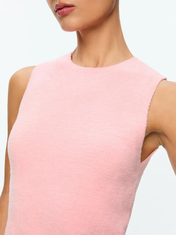 Alice Olivia AMITY SLEEVELESS CREW Rose Quartz Women Tops