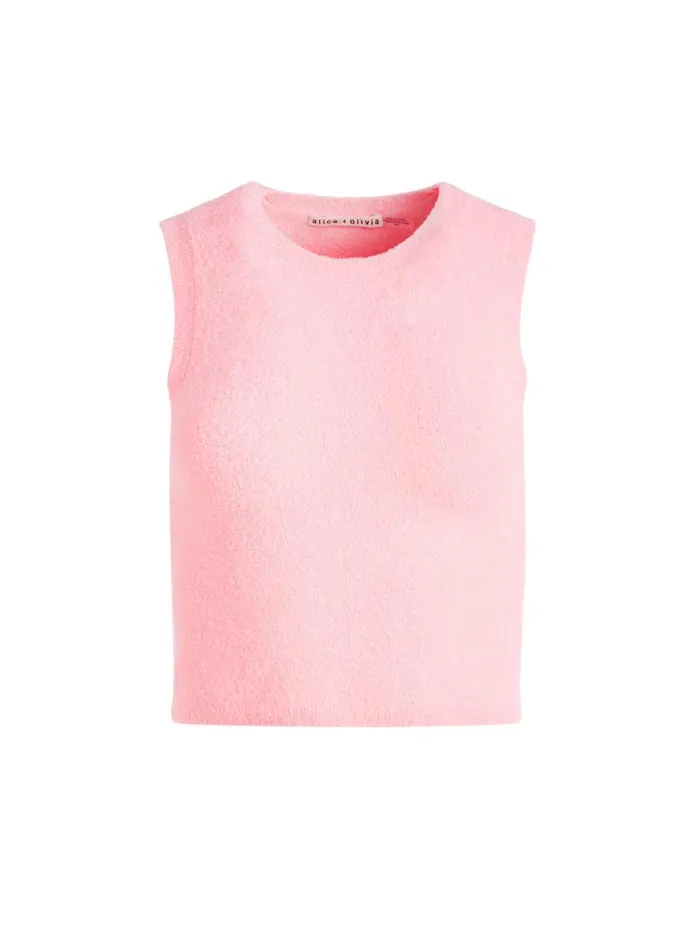 Alice Olivia AMITY SLEEVELESS CREW Rose Quartz Women Tops