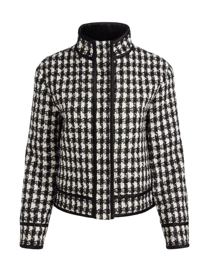 Alice Olivia CORWIN BOAT COLLAR JACKET Blackwhite Women Jackets Coats