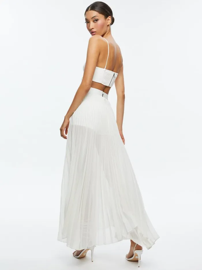 Alice Olivia ESSIE VEGAN LEATHER BRA TOP Off White Women Tops