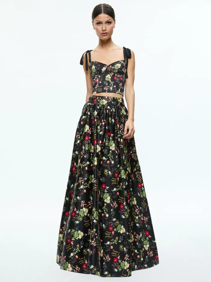 Alice Olivia HELENE BUSTIER TOP Blush Kiss Black Women Tops