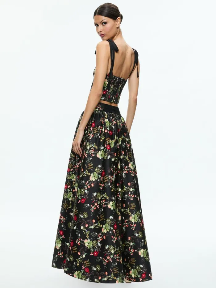 Alice Olivia HELENE BUSTIER TOP Blush Kiss Black Women Tops