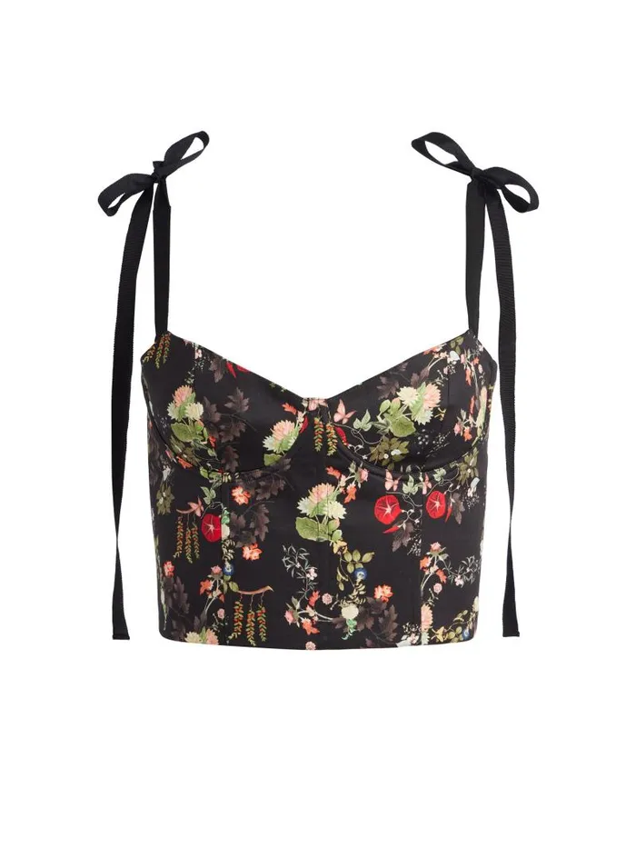 Alice Olivia HELENE BUSTIER TOP Blush Kiss Black Women Tops