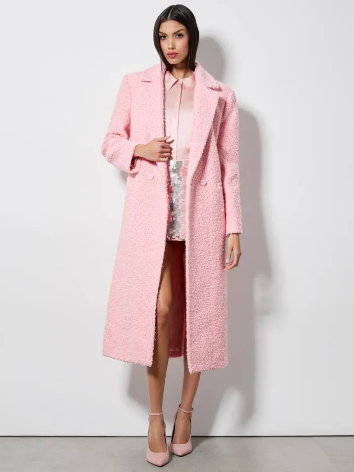 Alice Olivia JIMMY OVERSIZED COAT WITH LONG LAPEL Off White Women Jackets Coats