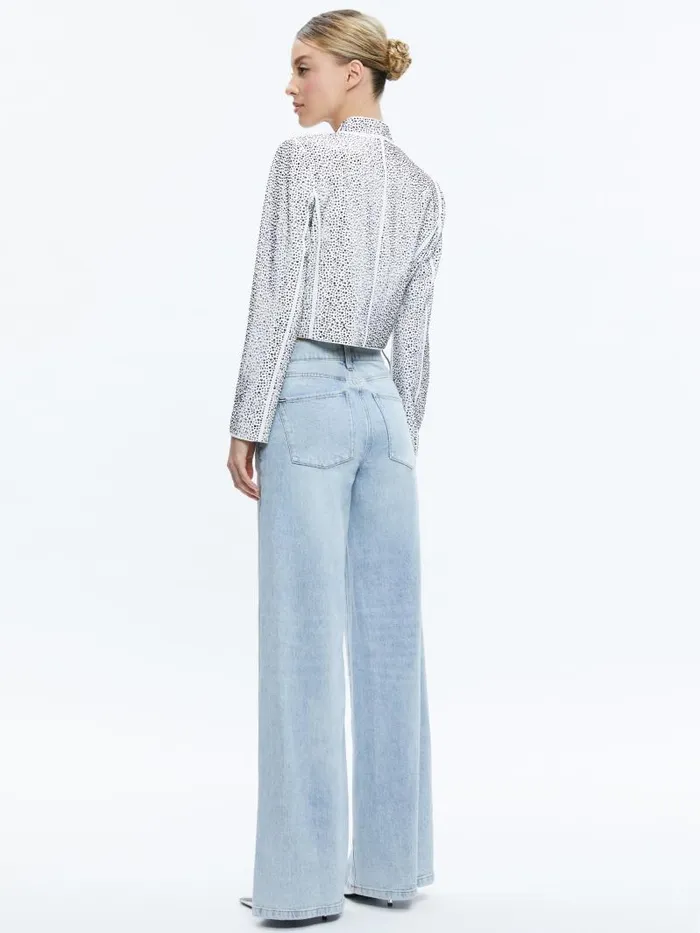 Alice Olivia KALIA EMBELLISHED OPEN FRONT JACKET Off Whitesilver Women Jackets Coats