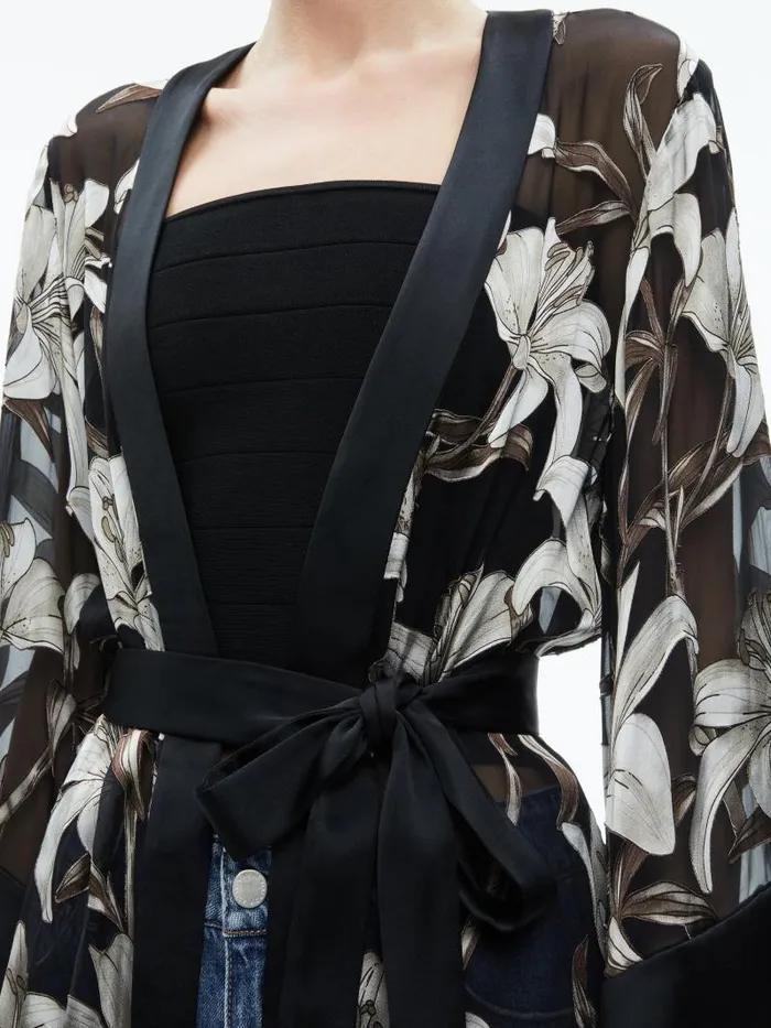 Alice Olivia MARIANA MINI KIMONO Stargazer Black Lg Women Jackets Coats