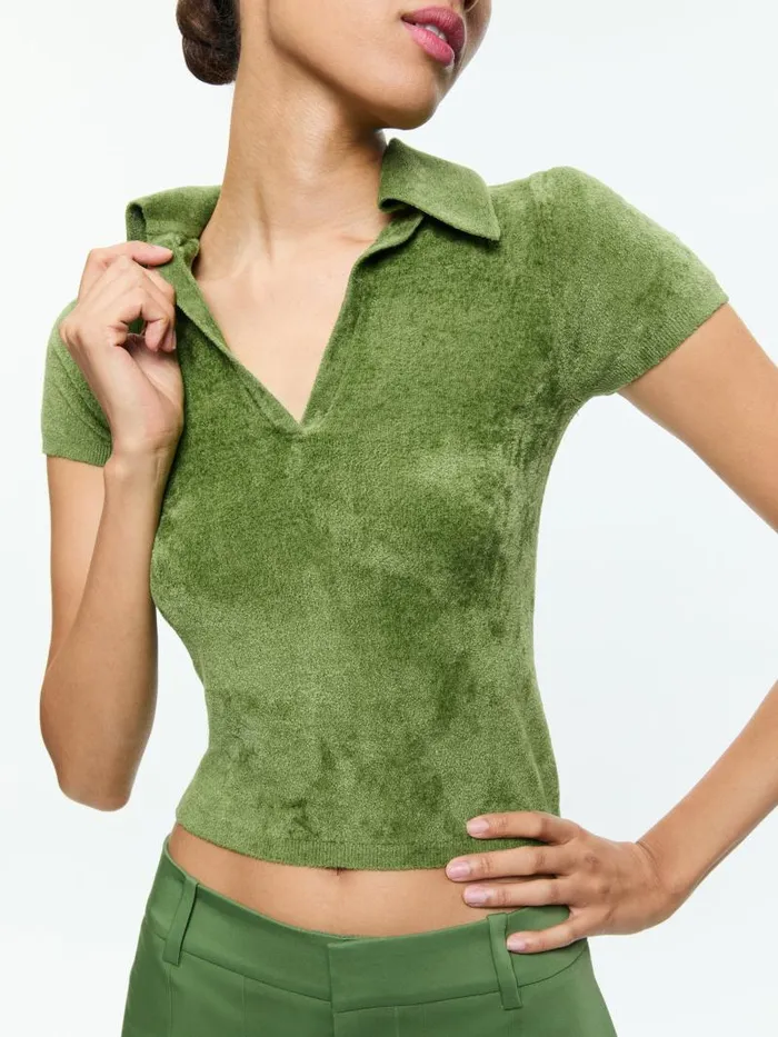 Alice Olivia MARTHA POLO Avocado Women Tops