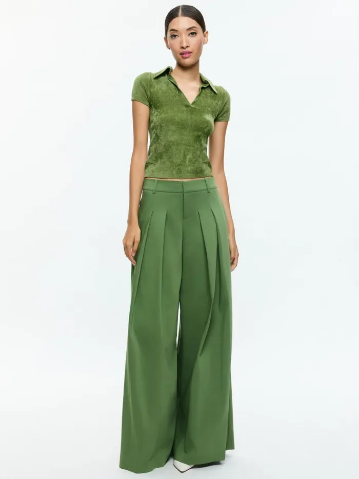 Alice Olivia MARTHA POLO Avocado Women Tops
