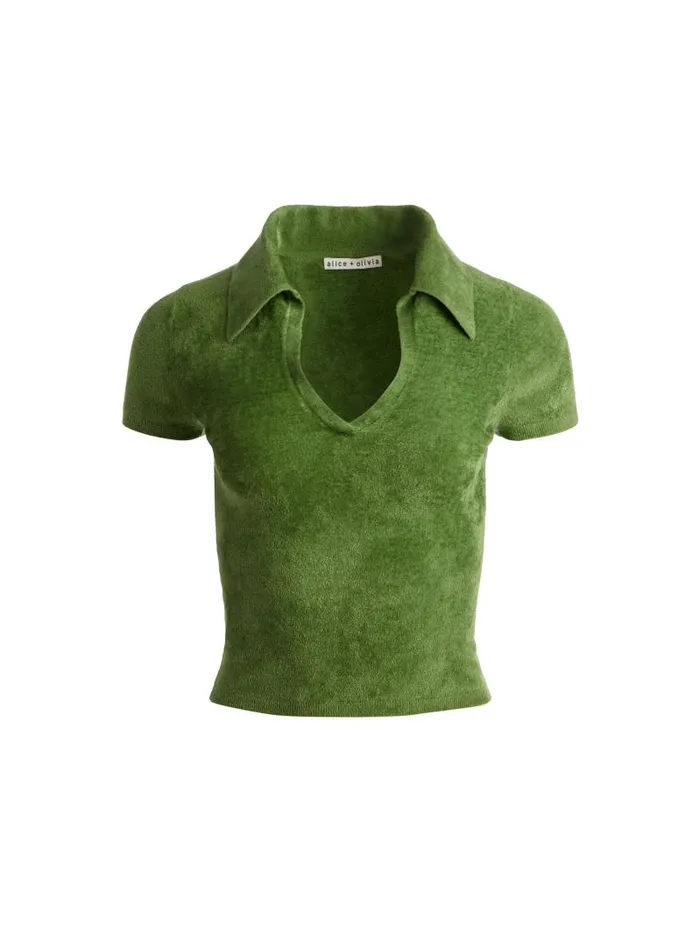 Alice Olivia MARTHA POLO Avocado Women Tops