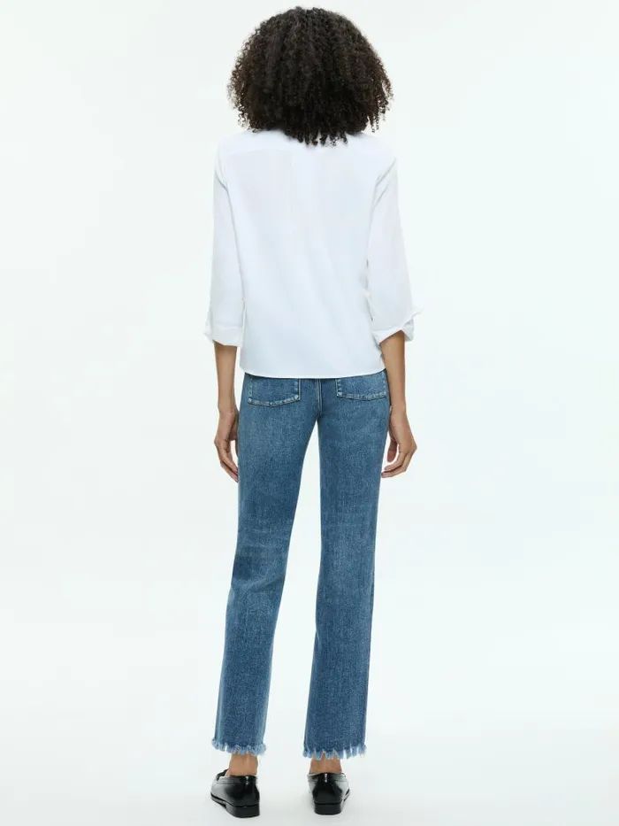 Alice Olivia PERFECT BUTTON DOWN Off White Women Tops