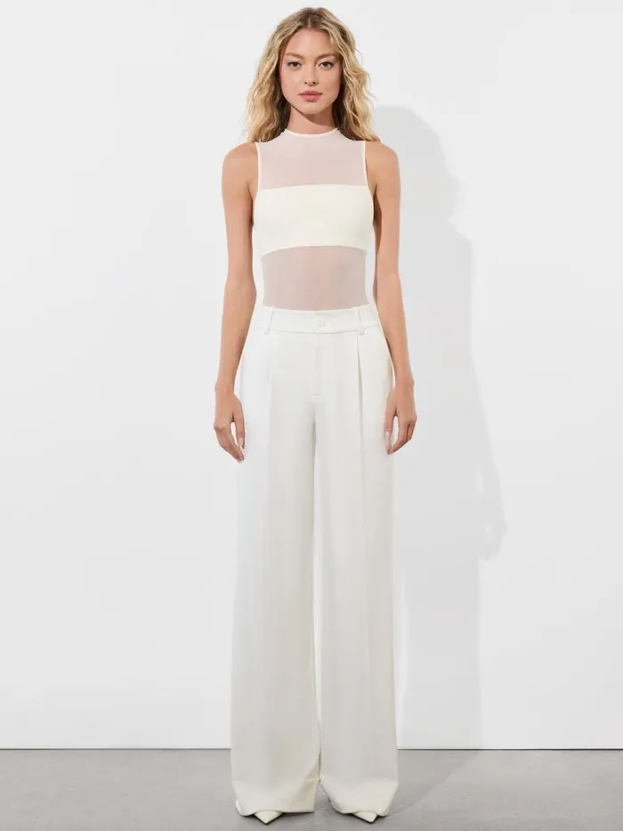 Alice Olivia TOMASA HIGH RISE FULL LENGTH CUFF PANT Mineral Blue Women Pants