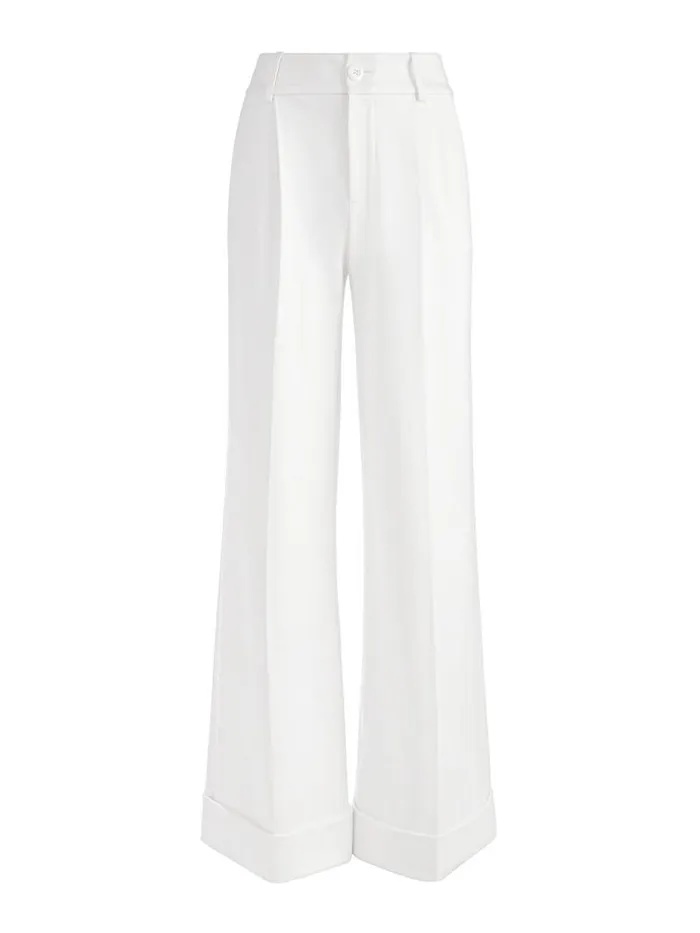 Alice Olivia TOMASA HIGH RISE FULL LENGTH CUFF PANT Mineral Blue Women Pants