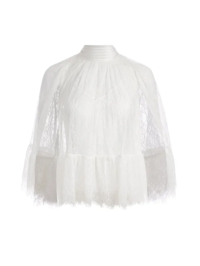 Alice Olivia ZENON TOP WITH CAMI LINING Black Women Tops