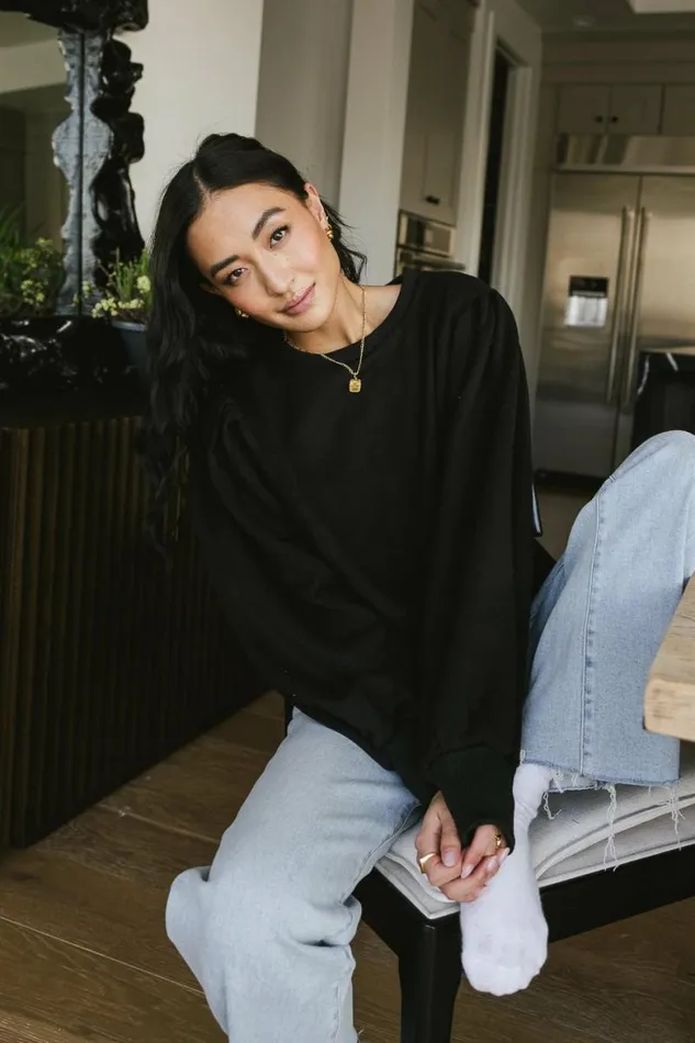 Amalia Sweatshirt In Black Black Women Bohme Tops