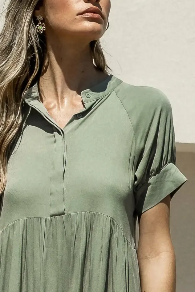 Amanda Tiered Dress In Sage Sage Women Bohme Dresses
