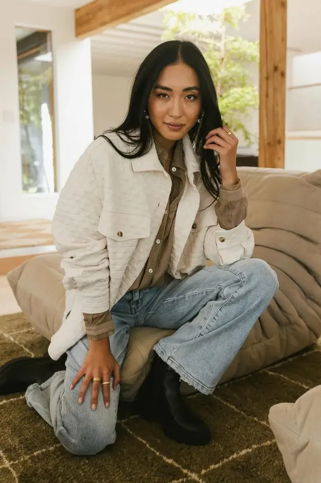 Amy Textured Jacket Cream Women Bohme Outerwear