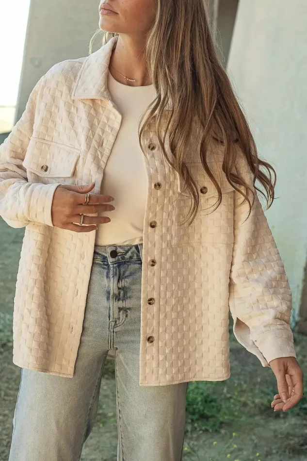 Amy Textured Jacket Cream Women Bohme Outerwear