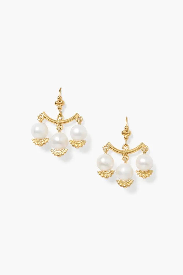 Anahi Chandelier Earrings White Pearl Women Chan Luu Earrings