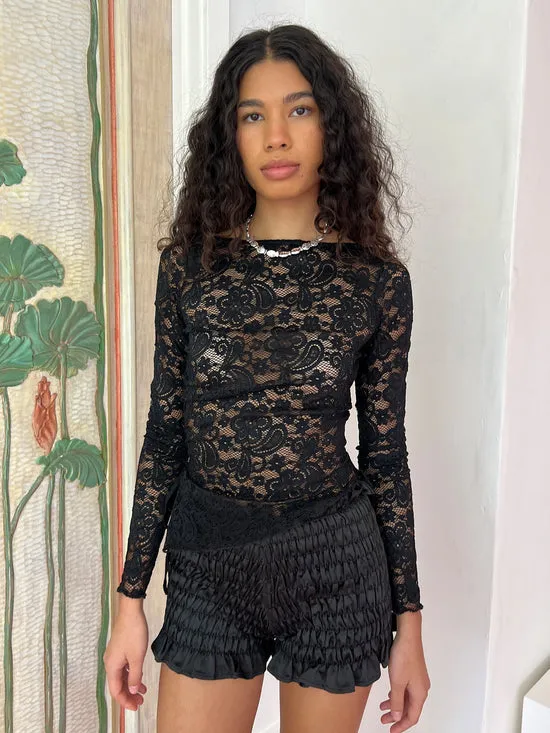 Angel Smocked Short Blk Bottoms Lisa Says Gah Women