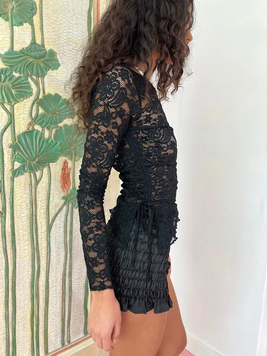 Angel Smocked Short Blk Bottoms Lisa Says Gah Women