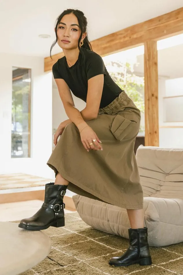 Angelina Cargo Skirt Khaki Women Bohme Skirts