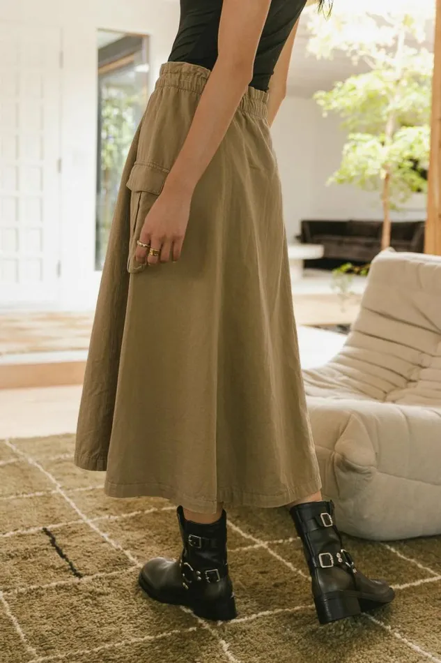 Angelina Cargo Skirt Khaki Women Bohme Skirts