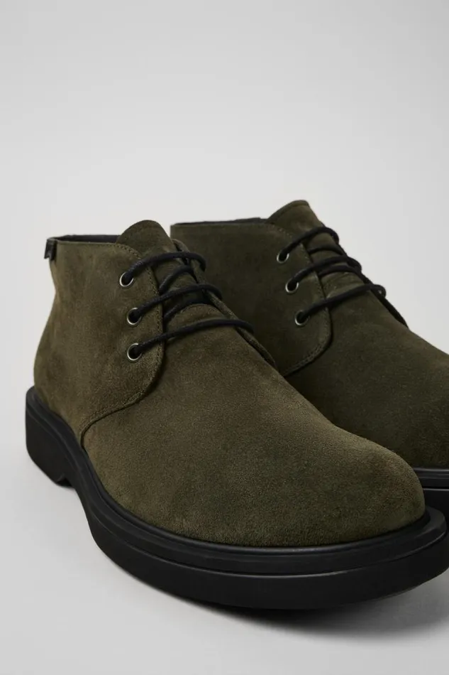 Ankle Boots Men Camper Norman Green Nubuck Ankle Boots