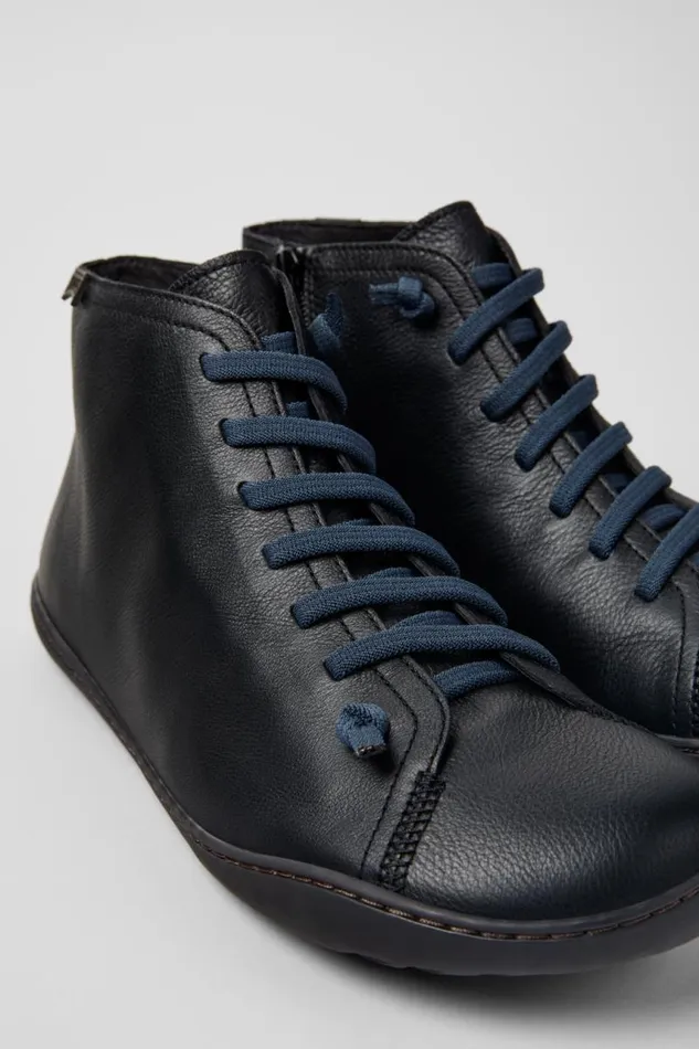 Ankle Boots Men Camper Peu Black Leather Ankle Boots