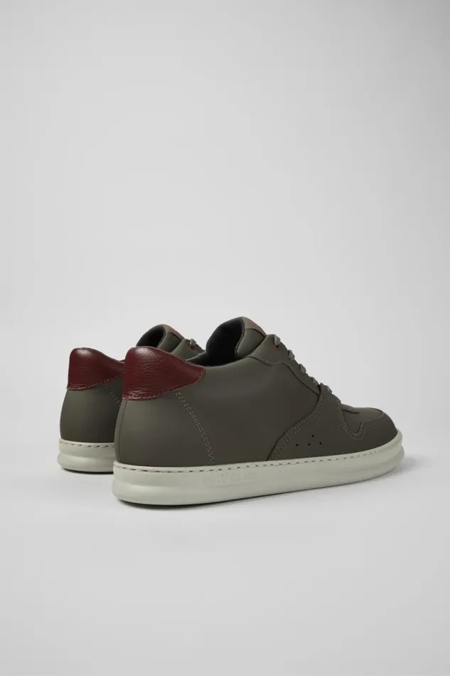 Ankle Boots Men Camper Runner Brownish Gray Leather Sneakers Ankle Boots Men Camper Runner Brownish Gray Leather Sneakers