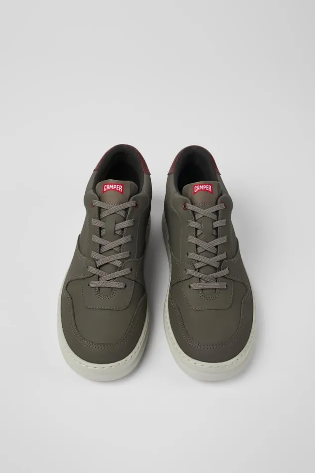 Ankle Boots Men Camper Runner Brownish Gray Leather Sneakers Ankle Boots Men Camper Runner Brownish Gray Leather Sneakers
