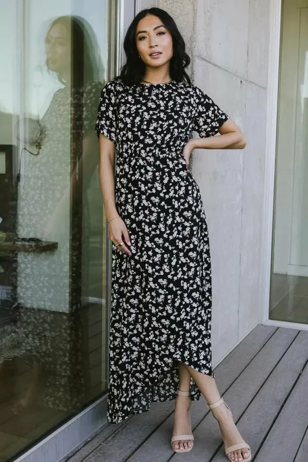 Ariel Floral Dress Black Women Bohme Dresses