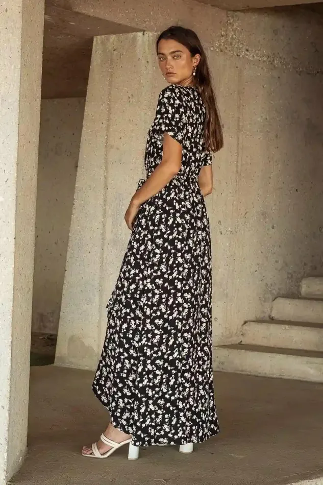 Ariel Floral Dress Black Women Bohme Dresses