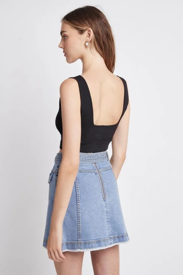 Arlow Denim Mini Skirt Classic Wash Women Aje Skirts