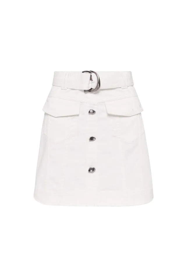 Arlow Denim Mini Skirt White Women Aje Skirts