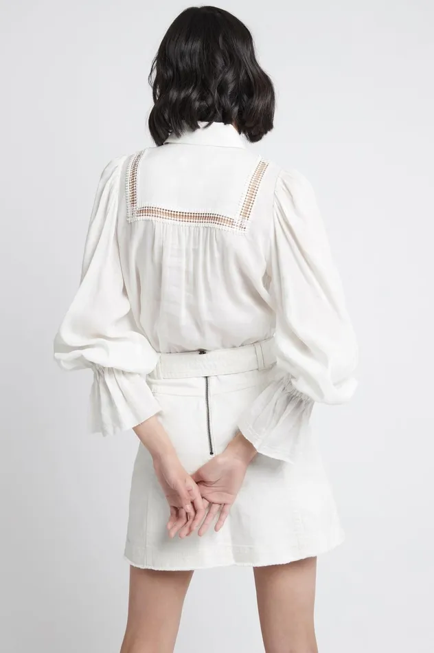 Arlow Denim Mini Skirt White Women Aje Skirts