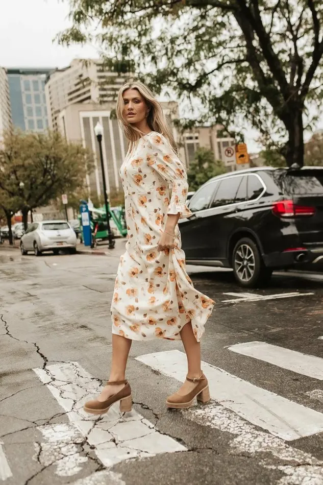 Aubree Midi Dress In Ivory Ivory Women Bohme Dresses