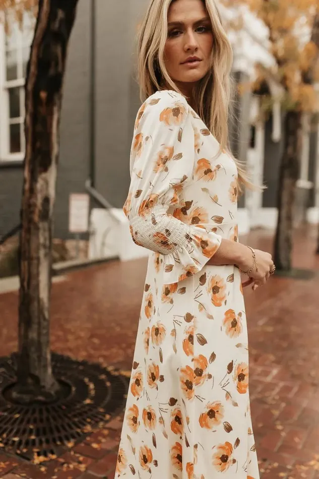 Aubree Midi Dress In Ivory Ivory Women Bohme Dresses