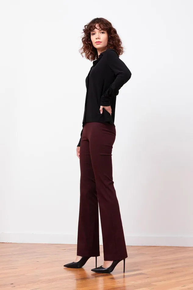 Avenue Montaigne BECCA Flannel Wine Women Pants Avenue Montaigne BECCA Flannel Wine Women Pants