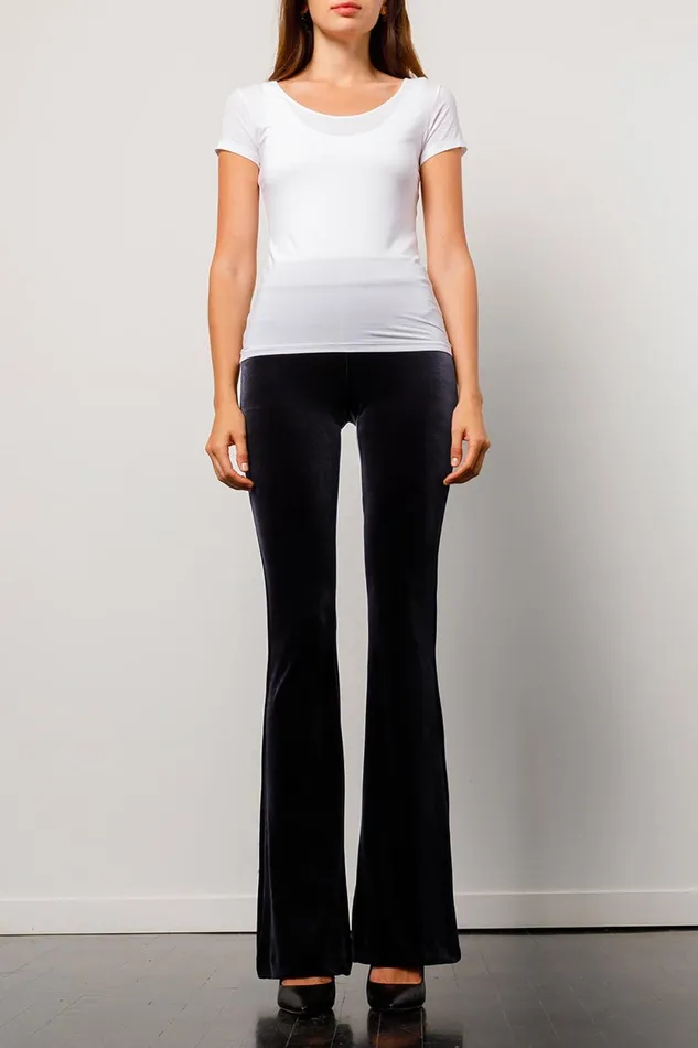 Avenue Montaigne BELLINI Velvet Charcoal Women Pants