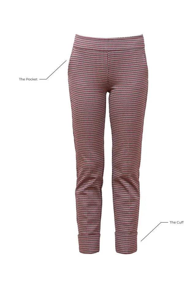 Avenue Montaigne BEN Houndstooth Plaid Women Pants Avenue Montaigne BEN Houndstooth Plaid Women Pants