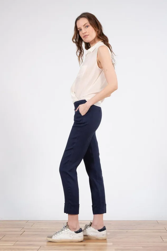 Avenue Montaigne BEN Linen Navy Women Pants Avenue Montaigne BEN Linen Navy Women Pants