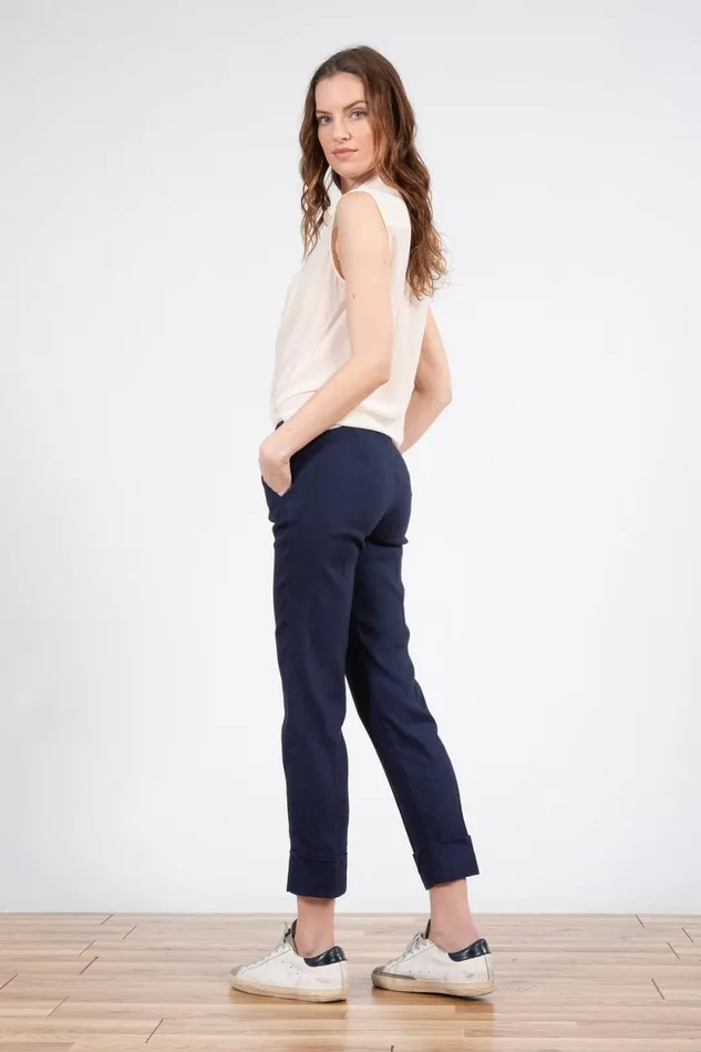 Avenue Montaigne BEN Linen Navy Women Pants Avenue Montaigne BEN Linen Navy Women Pants