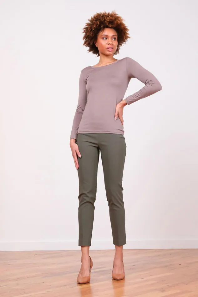 Avenue Montaigne PARS Signature Olive Green Women Pants